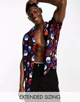 Свободная рубашка с фотографическим цветочным узором ASOS DESIGN