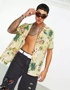 Свободная рубашка с гавайским принтом ASOS DESIGN