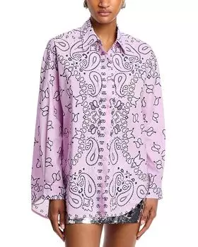 Свободная рубашка с принтом пейсли на пуговицах Essentiel Antwerp, розовый