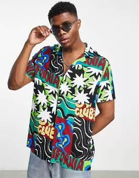 Свободная рубашка с принтом в технике пэчворк ASOS DESIGN