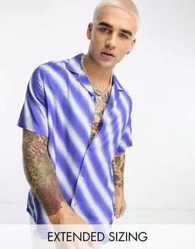 Свободная рубашка с синей диагональной полоской ASOS DESIGN