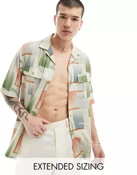 Свободная рубашка с винтажным омбре ASOS DESIGN