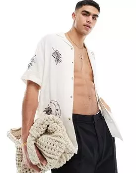 Свободная рубашка с вышивкой-тату ASOS DESIGN