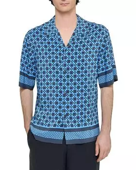 Свободная рубашка Sandro, синий