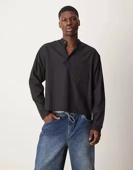 Свободная рубашка свободного кроя черного цвета ASOS DESIGN