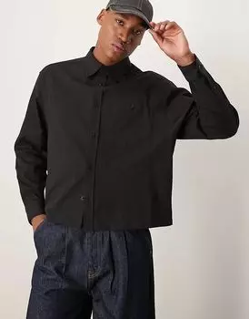 Свободная рубашка свободного кроя черного цвета ASOS DESIGN
