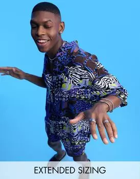 Свободная рубашка свободного кроя с винтажным принтом ASOS DESIGN — часть комплекта
