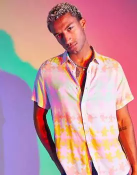 Свободная рубашка в пастельных тонах с принтом ASOS DESIGN