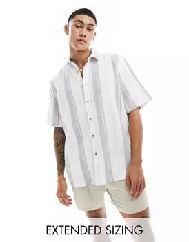 Свободная рубашка в серую плетеную полоску ASOS DESIGN