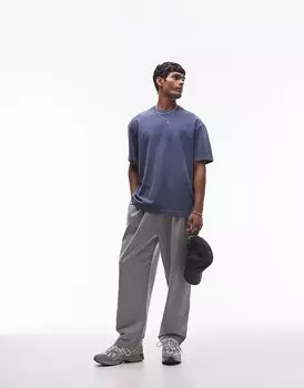 Свободная синяя футболка Topman