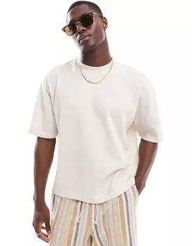 Свободная структурированная футболка с высоким воротником ASOS DESIGN