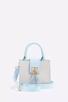 Свободная сумка-тоут для девочек с моно кисточкой River Island, синий