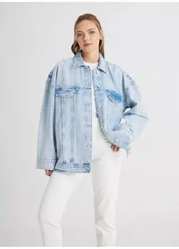 Свободная светло-бежевая женская куртка W241107851-Джинсовая куртка оверсайз Wrangler, бежевый