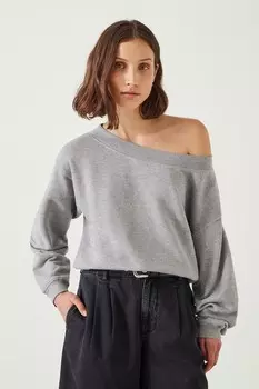 Свободная толстовка Carlota с открытыми плечами Hush, серый
