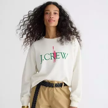 Свободная толстовка гребца из французского терри J.Crew, белый