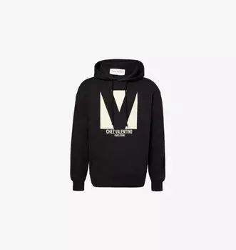 Свободная толстовка из хлопкового трикотажа с логотипом Valentino Garavani, цвет nero