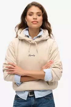 Свободная толстовка с капюшоном Country Club Velour Superdry, серый