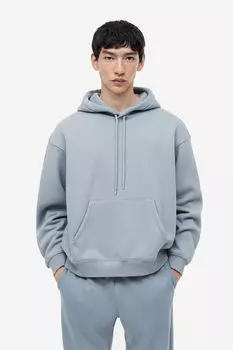 Свободная толстовка с капюшоном H&M, серый
