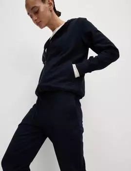 Свободная толстовка с капюшоном на молнии из хлопка с высоким содержанием хлопка Goodmove, цвет Midnight navy