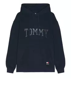 Свободная толстовка с капюшоном tommy с блестками Tommy Jeans, синий