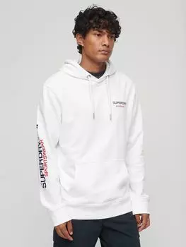 Свободная толстовка с логотипом спортивной одежды Superdry, бриллиантовый белый