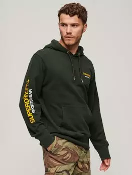 Свободная толстовка с логотипом спортивной одежды Superdry, академия темно-зеленый