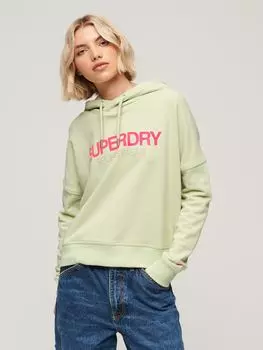 Свободная толстовка с логотипом Sportswear Superdry, нежная зелень/розовый