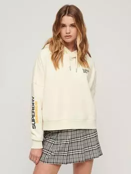 Свободная толстовка с логотипом Sportswear Superdry, рис белый