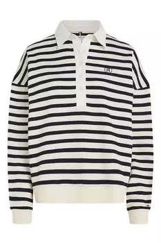 Свободная толстовка с воротником и полоской Tommy Hilfiger, белый