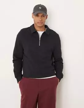 Свободная толстовка с застежкой-молнией черного цвета ASOS DESIGN