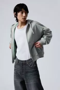 Свободная толстовка средней плотности на молнии Weekday, серый