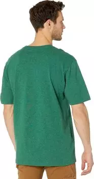 Свободная тяжелая футболка с карманами и короткими рукавами Carhartt, цвет North Woods Heather