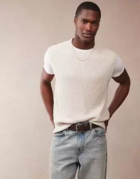 Свободная трикотажная майка ASOS DESIGN бежевого цвета