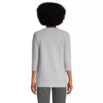 Свободная туника вафельного цвета с V-образным вырезом Petite Lands' End Lands' End