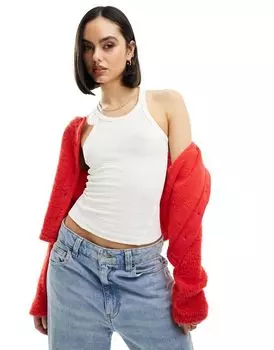 Свободная укороченная майка Cotton On pointelle белого цвета Cotton:On