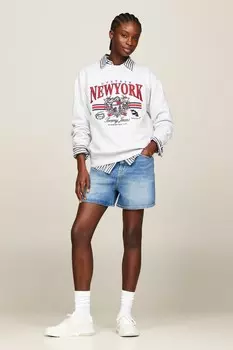 Свободная винтажная толстовка с круглым вырезом Tommy Jeans, серый