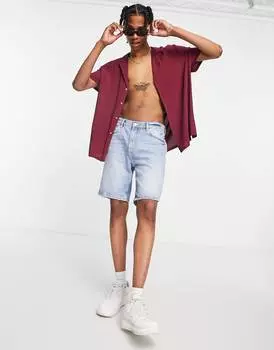 Свободная вискозная рубашка ягодного цвета ASOS DESIGN