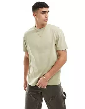 Свободная зеленая футболка ASOS DESIGN из плотной ткани плотностью 240 г/м