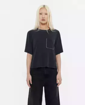 Свободная женская футболка с карманом Bimba y Lola, черный