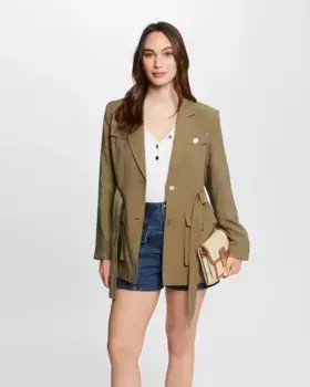 Свободная женская куртка с поясом Morgan, цвет Kaki