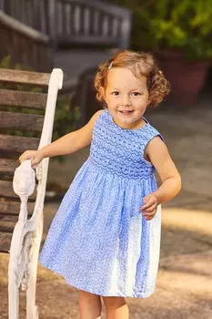 Свободное девичье платье с цветочным принтом JoJo Maman Bb, синий