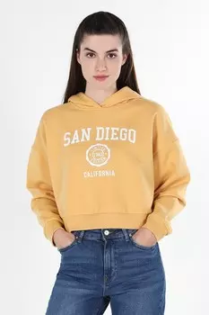 Свободное худи с надписью Colin'S, желтый