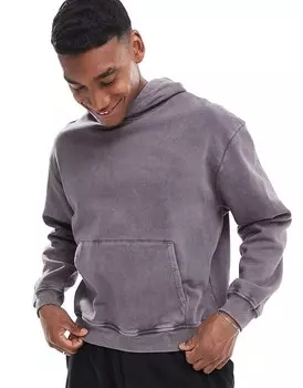 Свободное худи серого цвета ASOS DESIGN свободного кроя