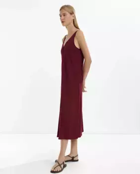 Свободное миди-платье на бретелях Parfois, бордовый