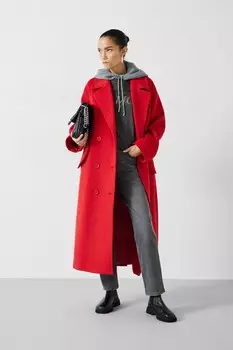 Свободное пальто-кокон Maddie Hush, красный