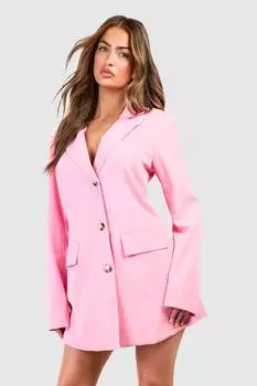 Свободное платье-блейзер boohoo, розовый