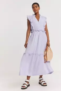 Свободное платье из муслина фиолетового цвета со сборкой на спине Jd Williams, фиолетовый
