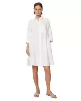 Свободное платье-рубашка из чистого льна MARC O'POLO, белый