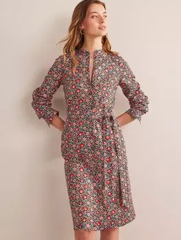 Свободное платье-рубашка миди Boden, Многоцветный