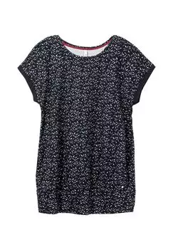 Свободное платье-рубашка с принтом по всей поверхности и широким подолом sheego, цвет Marine Bedruckt